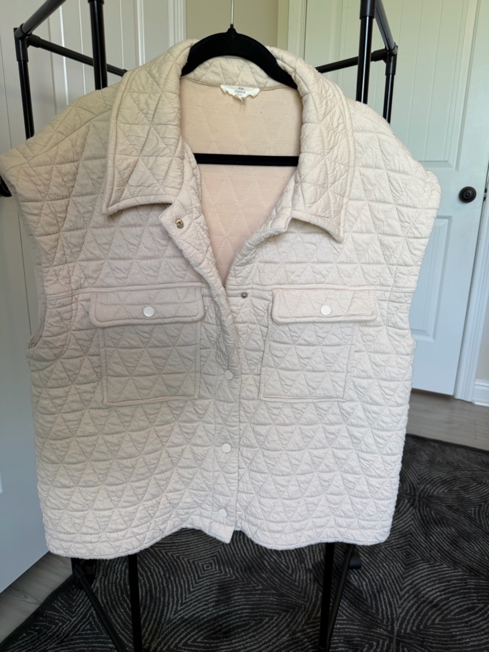 Entro Quilted Cream Button-Front Vest
